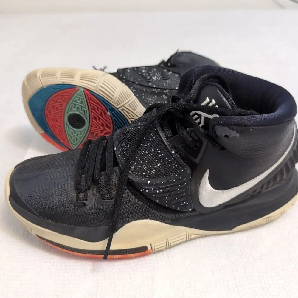 Nike Kyrie Irving 6 VI Black/White Basketball BQ4630-001 Youth‎ 6.5